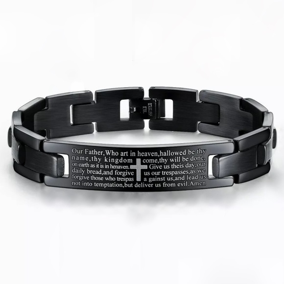 Lord’s Prayer Black Stainless Steel Bracelet! - Picture 6 of 6